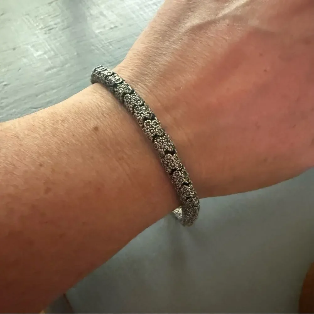 925 Sterling Silver Snake Like Linked Heavy thick Bracelet